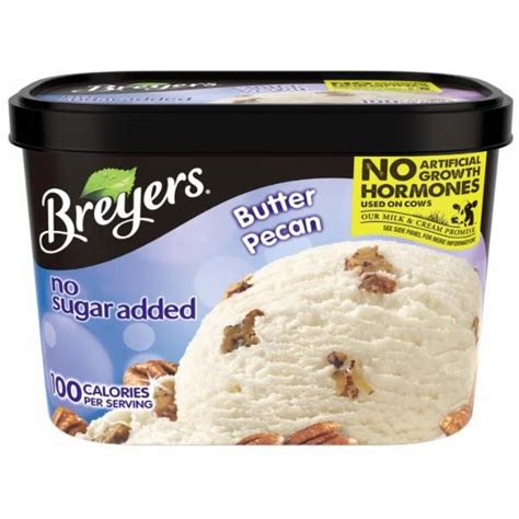 View Breyers Frozen Dairy Dessert No Sugar Added Butter Pecan