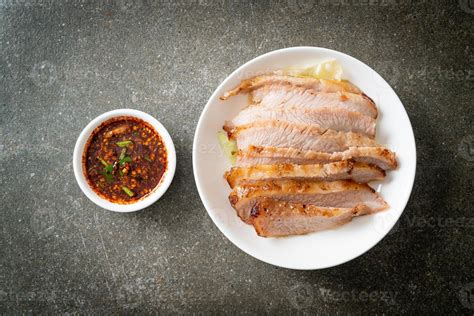 Thai Grilled Pork Neck with Spicy Dipping Sauce 13678766 Stock Photo at ...