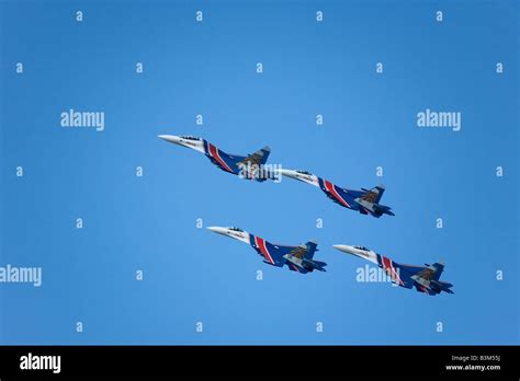 Aerobatic group Russian Knights Air show Novosibirsk Stock Photo - Alamy