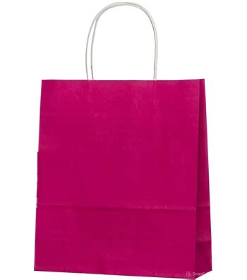 Пакет бумажный цветной с витой ручкой 200*80*240 розовый (арт. 1186 ...