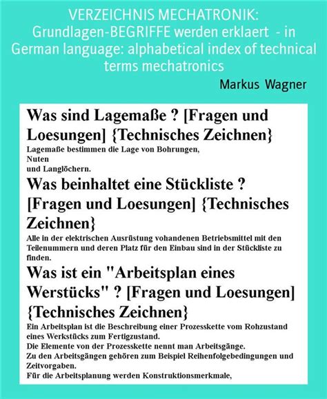 Verzeichnis Mechatronik Grundlagen Begriffe Werden Erklaert In