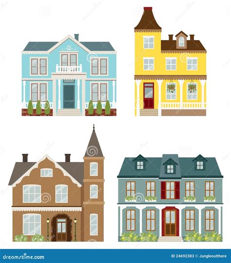 Victorian Houses Stock Vector Illustration Of Community 24692383