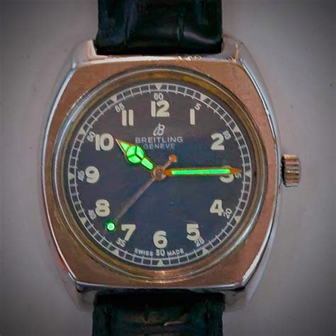 Breitling Military Watch Automatic Swiss Dark Gray Dial Luxury
