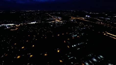 aerial night view residential suburban neighborhood Stock Footage Video ...