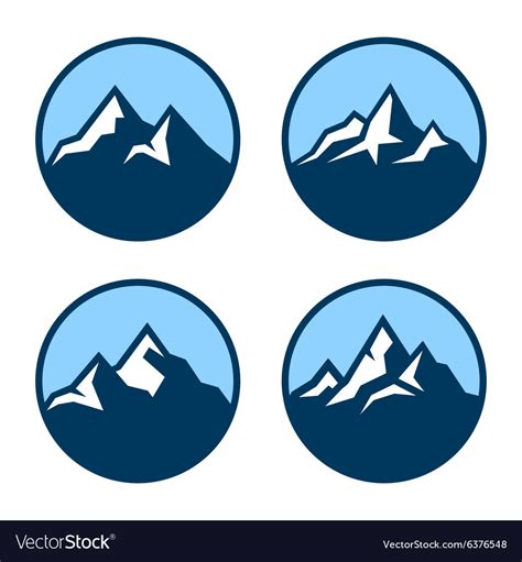 Mountain In Circle Logo Design Elements Royalty Free Vector