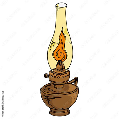 Oil Lamp Illustration