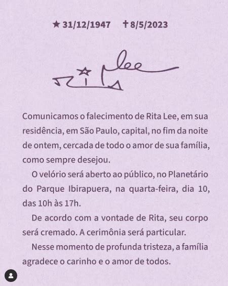 Cantora Brasileira Rita Lee Morre Aos Anos