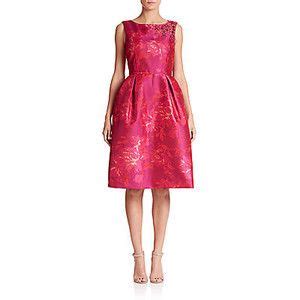 Teri Jon By Rickie Freeman Embellished Floral Jacquard Cocktail Dress