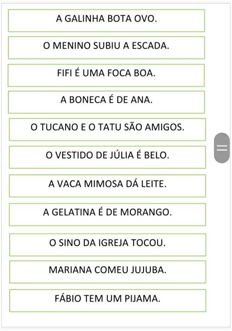Frases Com Palavras Simples - - A ficha de leitura com frases simples, ajuda a criança a desenvolver ...