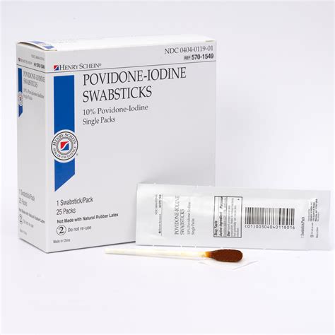 Henry Schein Prep Povidone Iodine Swabsticks 3s Individually Packed