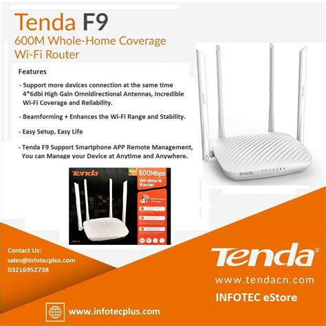 Tenda F9 600Mbps Whole Home Coverage WiFi Router INFOTEC EStore