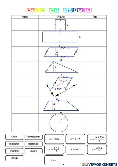 Matching Formulas For Area And Volume Worksheet Fun And Engaging Worksheets Library