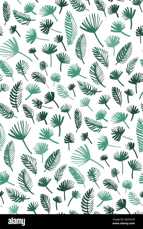 Tropical Leaves Seamless Background Pattern Vector Illustration Palm