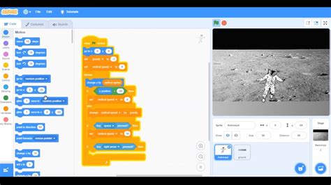 Scratch Walking On The Moon How To Use Gravity In Scratch Lesson