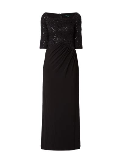 Lauren Ralph Lauren Abendkleid Mit Oberteil Aus Floraler Spitze Black