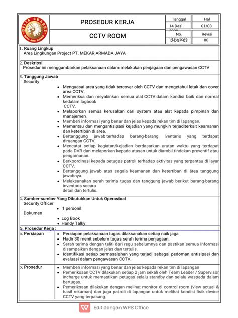 Sop Petugas Cctv Pdf