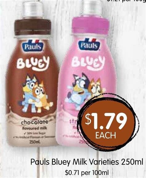 Pauls Bluey Milk Varieties 250ml Offer At Spudshed