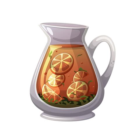 Carafe De Dessin Anim Avec Du Jus D Orange Vecteur Premium