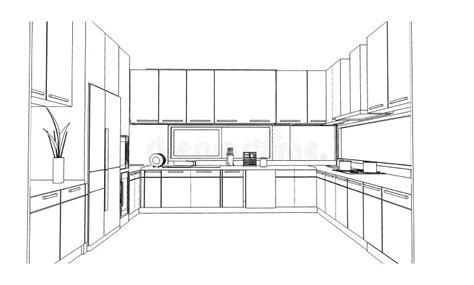 Kitchen Line Drawinga Line Drawing Using Interior Architecture