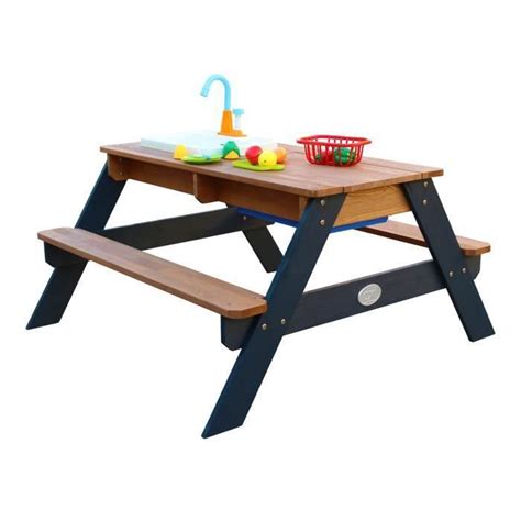 Table Sable Et Eau En Bois Anthracite Marron Axi Emily Table D