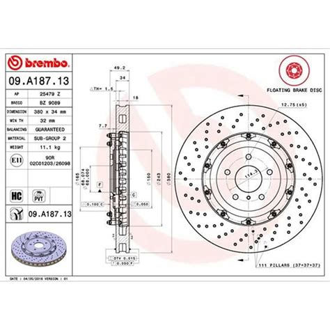 2X BREMBO BREMSSCHEIBEN 380mm BREMSSCHEIBE ZWEITEILIG GELOCHT INNENBEL