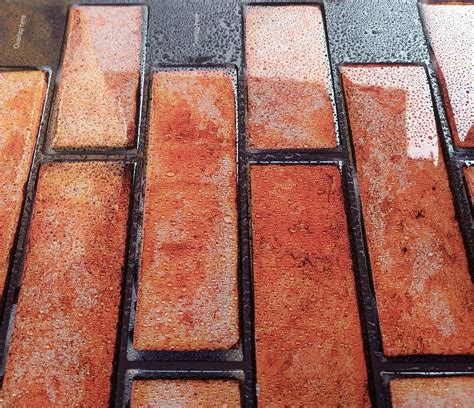 Red Bricks Peel And Stick Tiles Mosaicowall