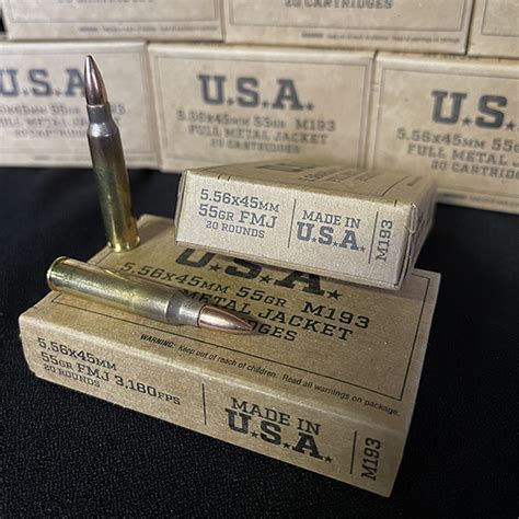 Winchester Lake City NATO 5 56 M193 55 Gr FMJ 20 Rnd Box SGM193KW 20