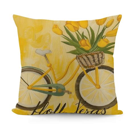 Shiartex Hello Sunshine Pillow Covers X Spring Flowers Tulip Market