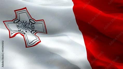 Maltese flag. 3d Malta sign waving video. Flag of Malta holiday ...