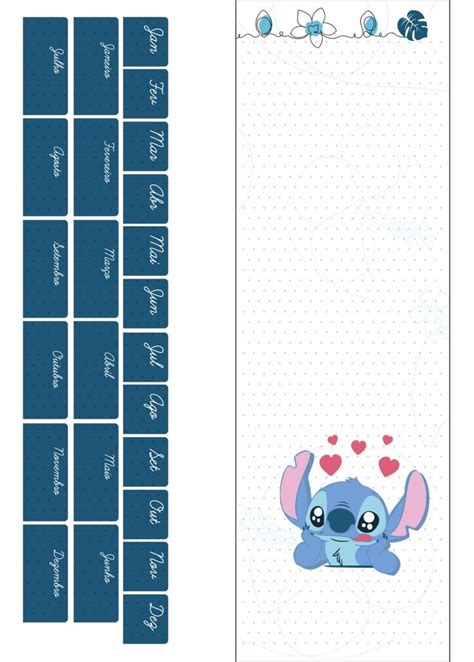 Planner Stitch Marcador De Pagina Fazendo A Nossa Festa Em