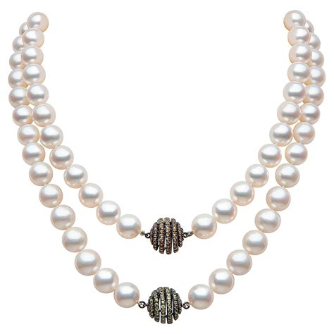 Yoko London Ruby Freshwater Pearl And Diamond Knotted Necklace In 18