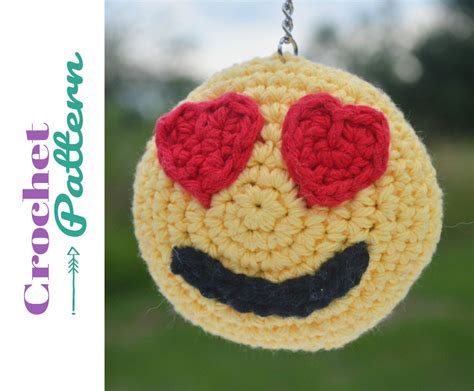 Crochet Pattern Emoji Amigurumi Keychain Emoji Keychain Etsy