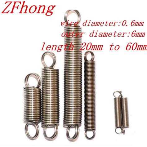 20pcs 06 X 6mm 06mm Stainless Steel Tension Spring With A Hook