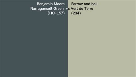 Benjamin Moore Narragansett Green Hc 157 Vs Farrow And Ball Vert De