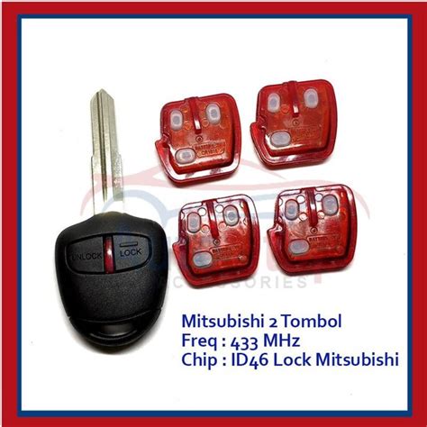 Jual Casing Kunci Remote Alarm Set Mitsubishi Pajero Sport 2 Tombol