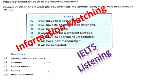 Information Matching IELTS Listening Test IELTS Canada Immigration