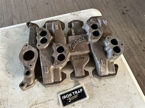 Vintage Edelbrock 4x2 Ol 496 Oldsmobile 303 324 371 4 Deuce Intake Manifold Ebay