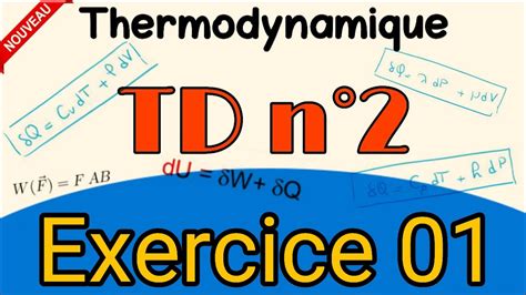 Exercice Td Thermodynamique S Premier Principe De La