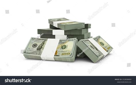 3d Rendering Stack 100 Us Dollar Stock Illustration 2128588082