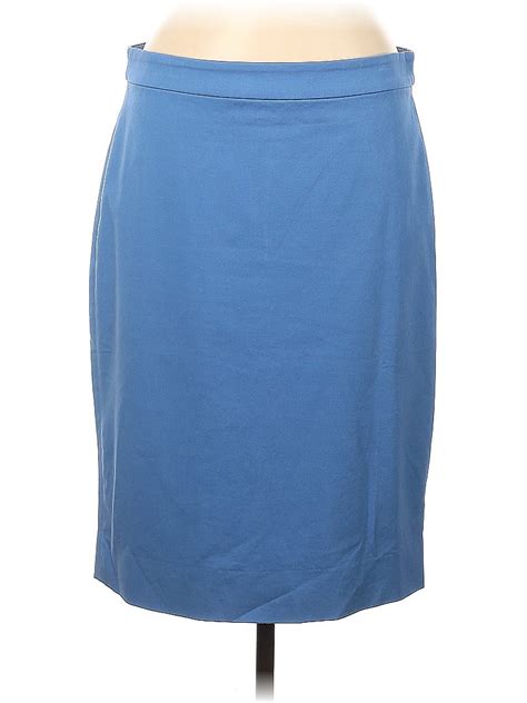 J Crew Solid Blue Casual Skirt Size 8 75 Off Thredup