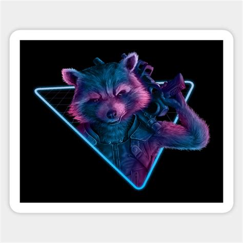 Rocket Raccoon Retro Rocket Raccoon Sticker Teepublic