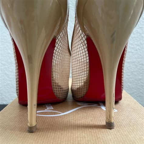 100 Authentic Christian Louboutin Mesh Heels Nude Si Gem