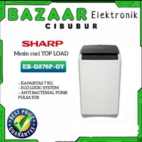 Jual MESIN CUCI 1 TABUNG TOP LOADING SHARP ESG 876 PGY ESG 876PGY