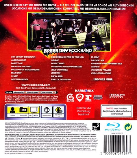 Green Day Rock Band 2010 Box Cover Art Mobygames