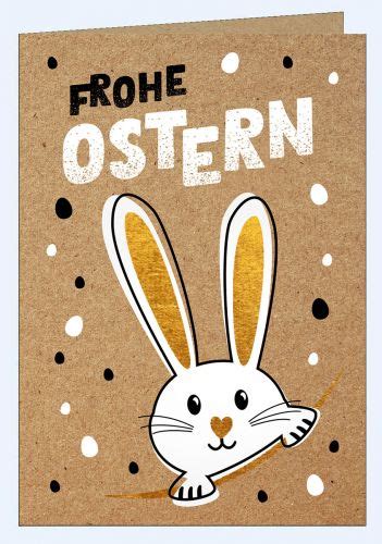 Lustige Osterkarte Craft Mit Weissem Osterhasen Bachmann Karten