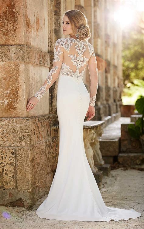 High neck illusion wedding dress 60 photos - Astyledwedding.com