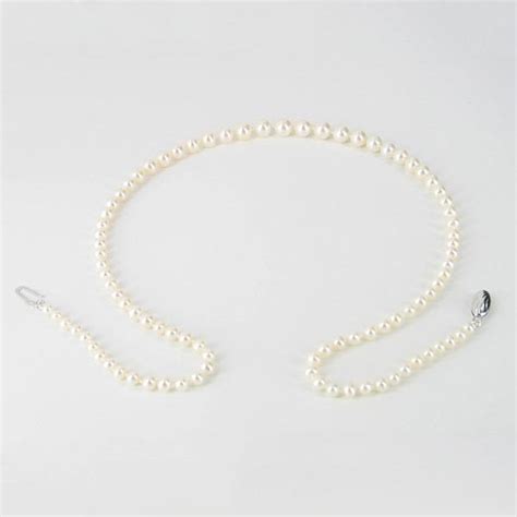 White Graduated Pearl Necklace 3 5 7 5mm With Sterling Silver