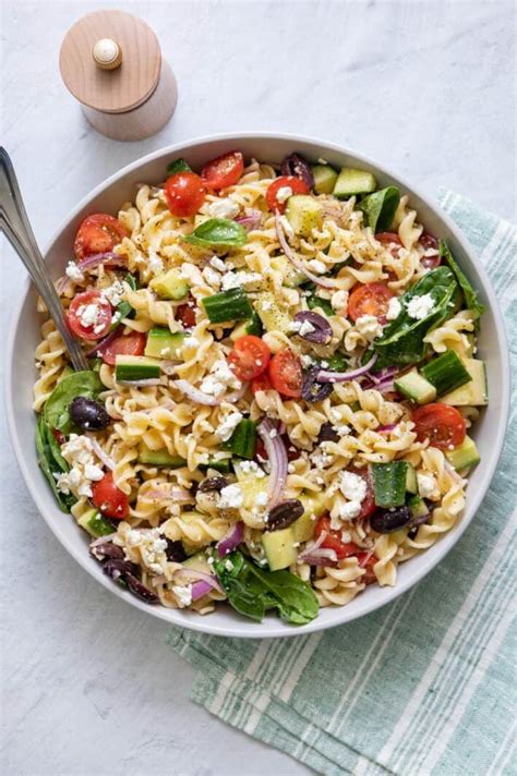 Mediterranean Pasta Salad Recipe Feel Good Foodie