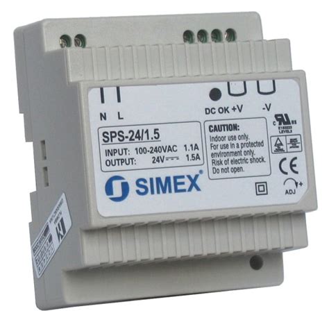 Fuente de alimentación para raíl DIN 24 Vcc 1 5A SIMEX SPS 24 1 5