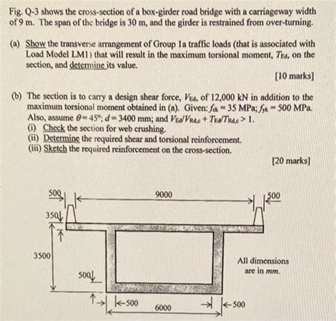 Fig Q 3 Shows The Cross Section Of A Box Girder Road